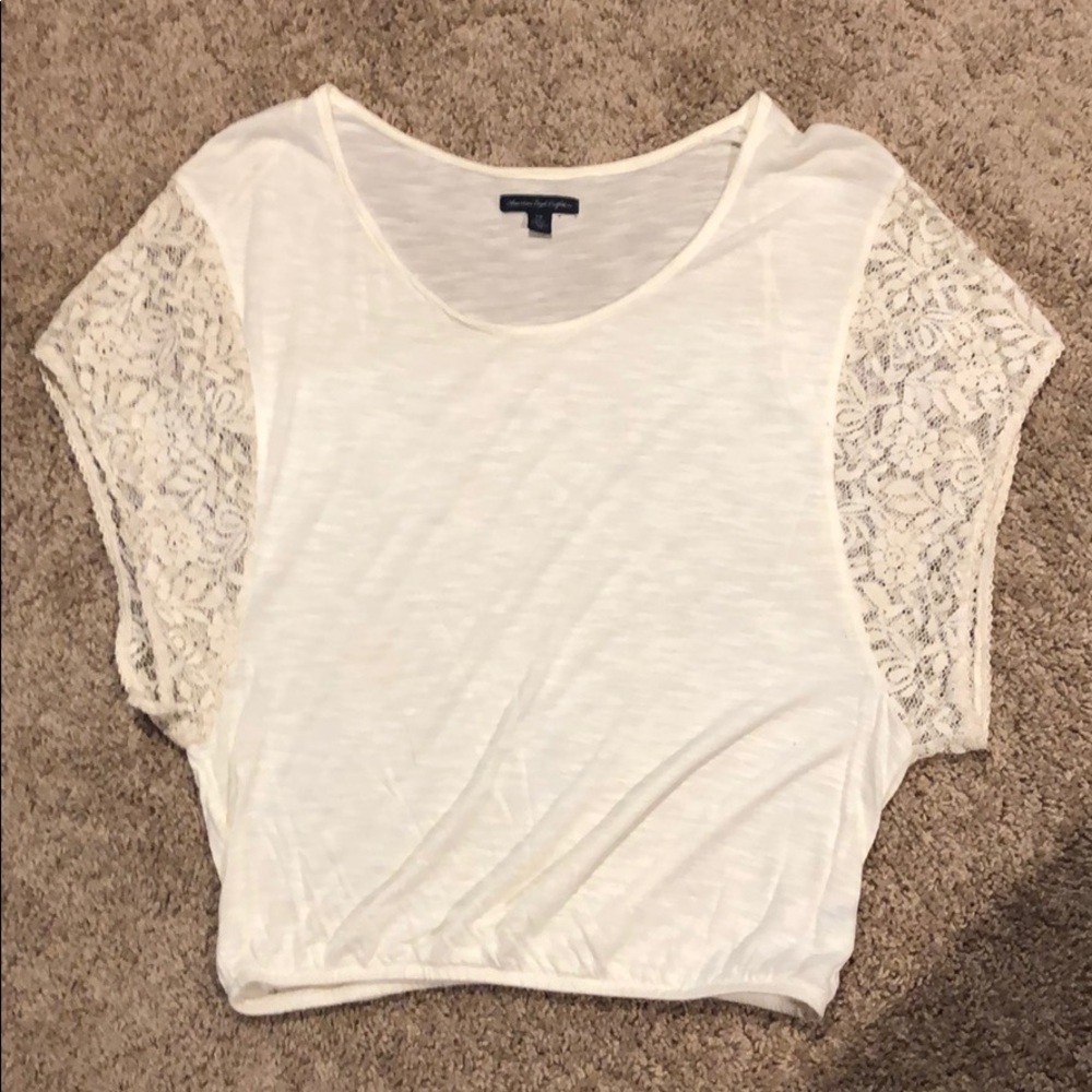 White lace flowing shirt